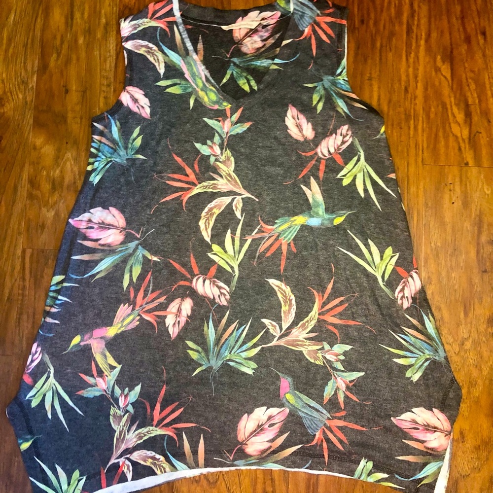 Soft Surroundings Women's Sleeveless Floral Tunic, Size Medium